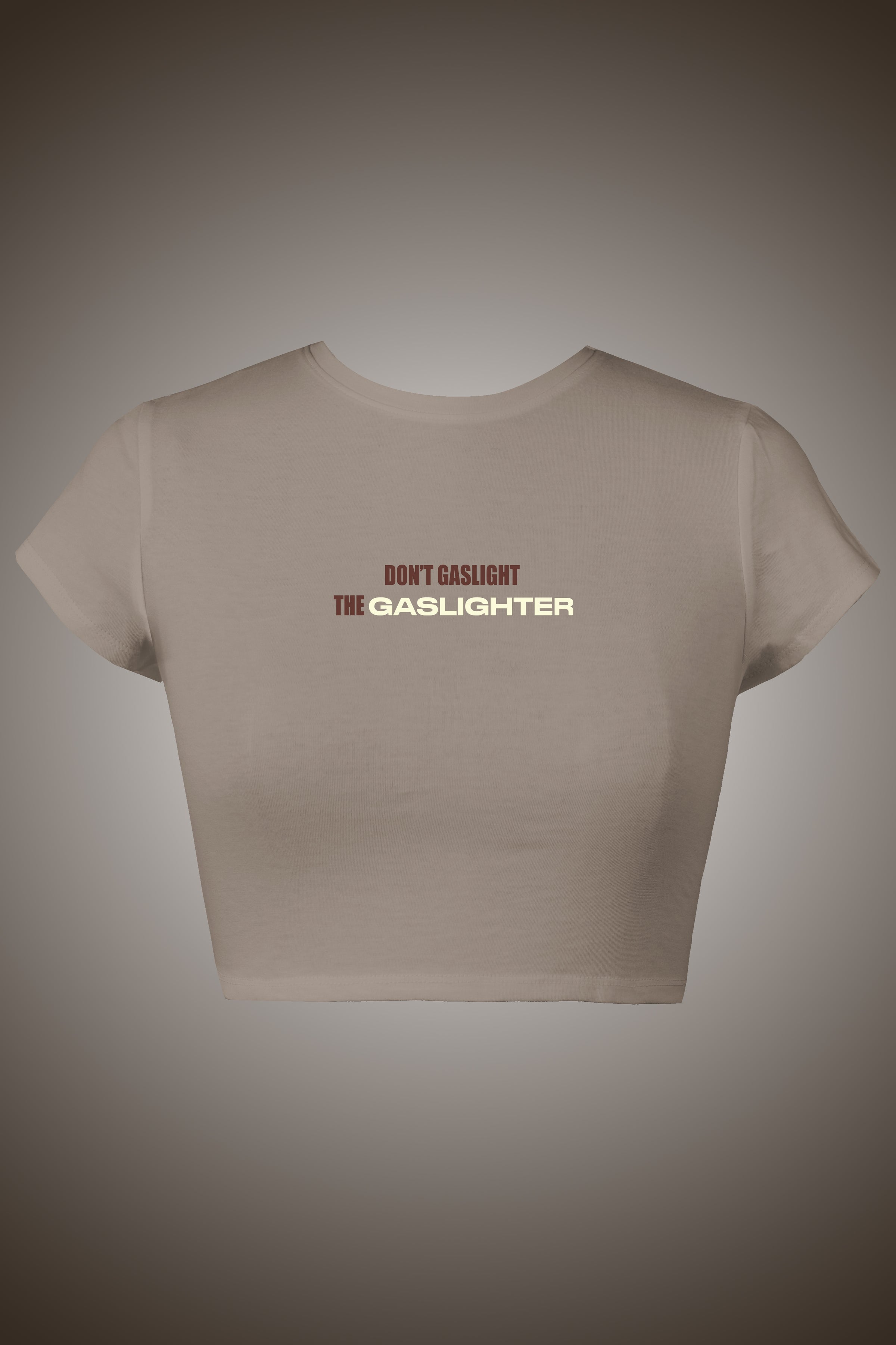 LYVN 'The Gaslighter' Crop Top - Light Brown