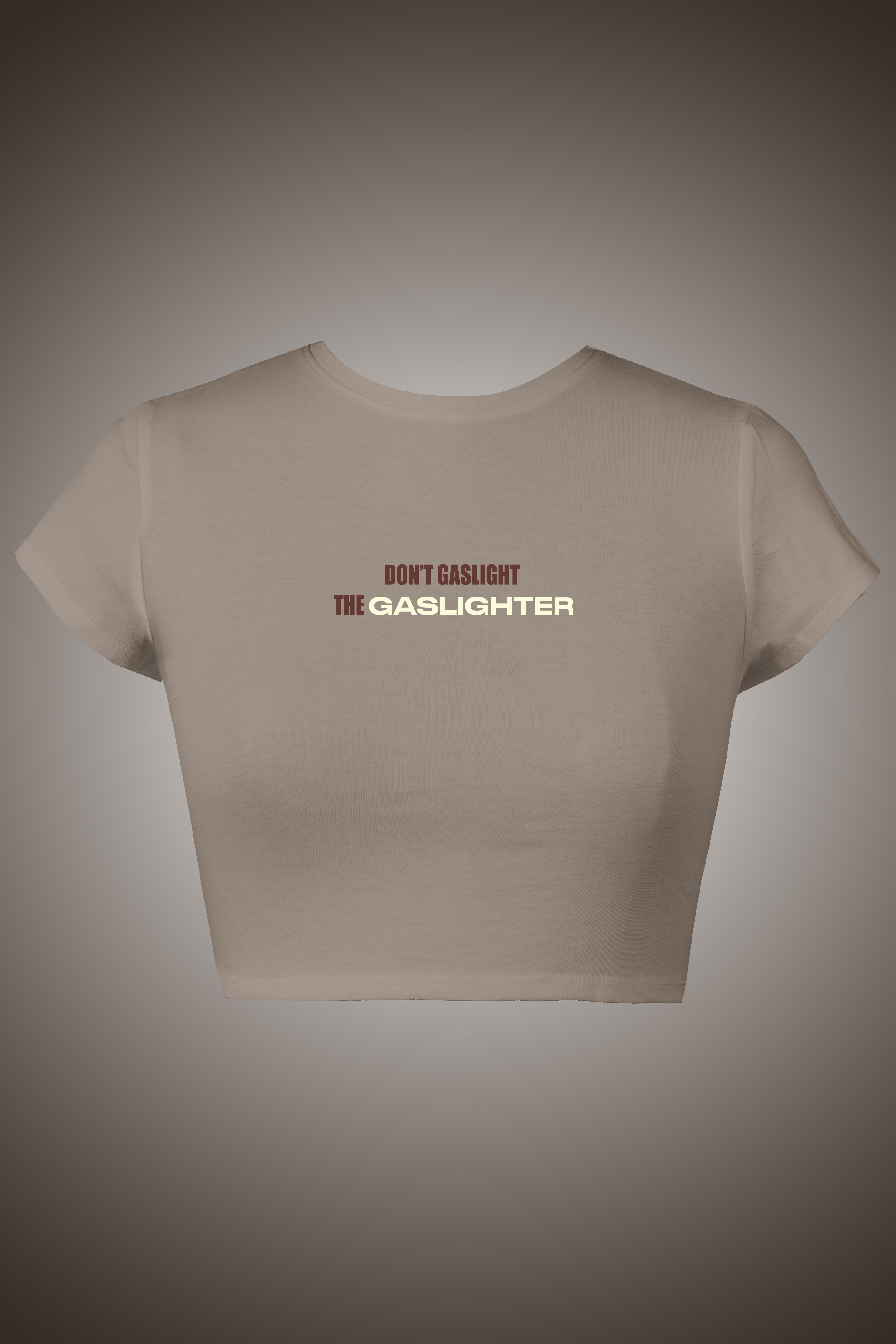 LYVN 'The Gaslighter' Crop Top - Light Brown