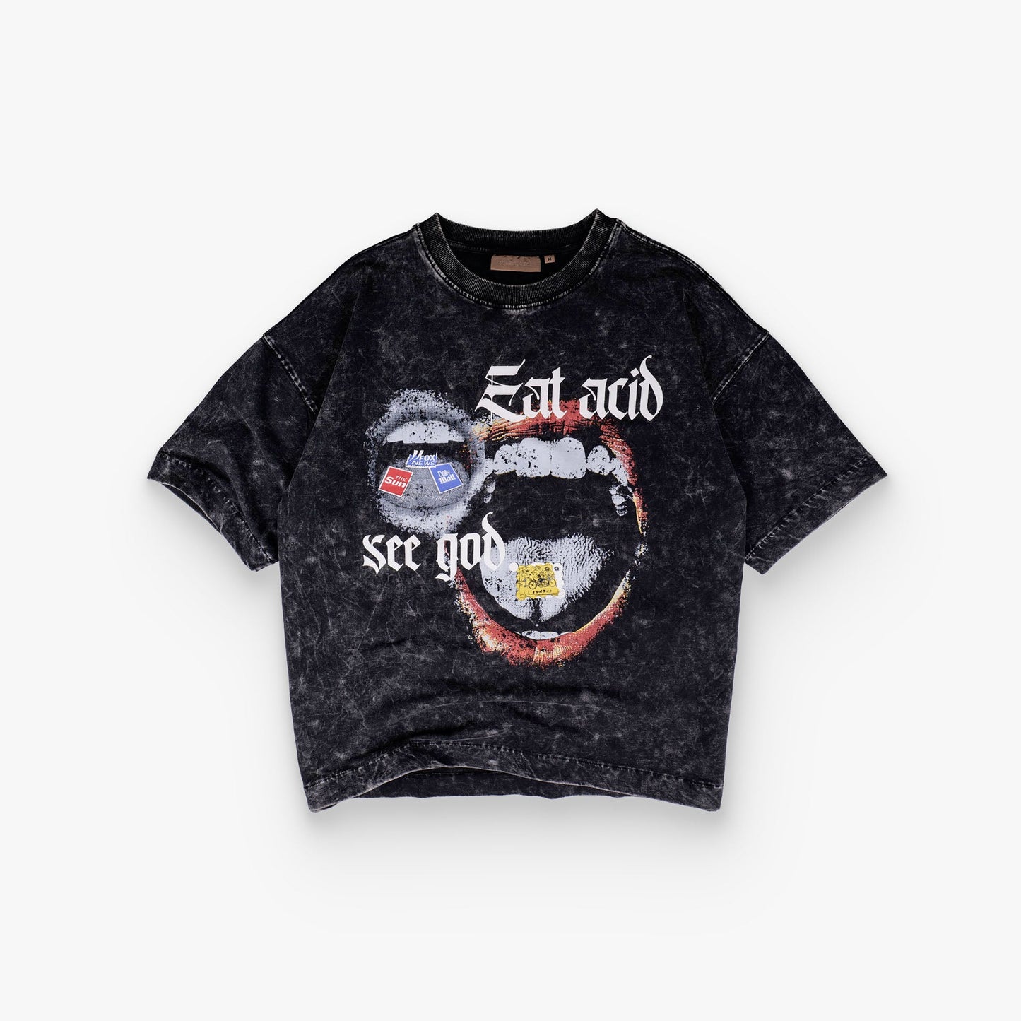 Khaaki Oversized T-shirt Black Washed - Eat Acid