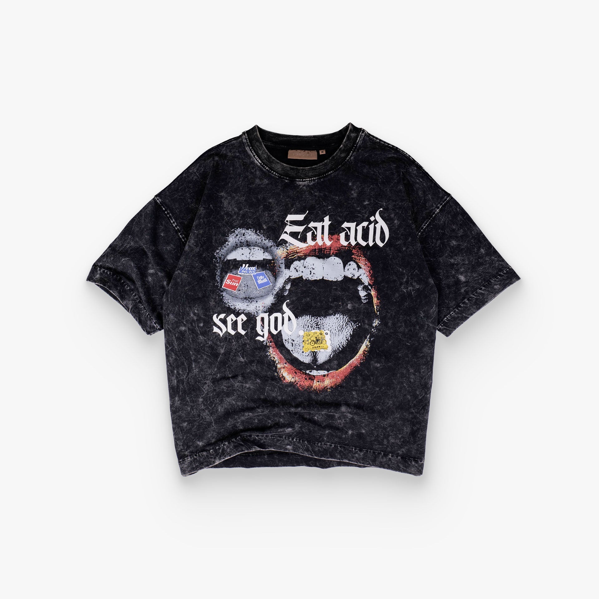 Khaaki Oversized T-Shirt Black Washed - Eat Acid