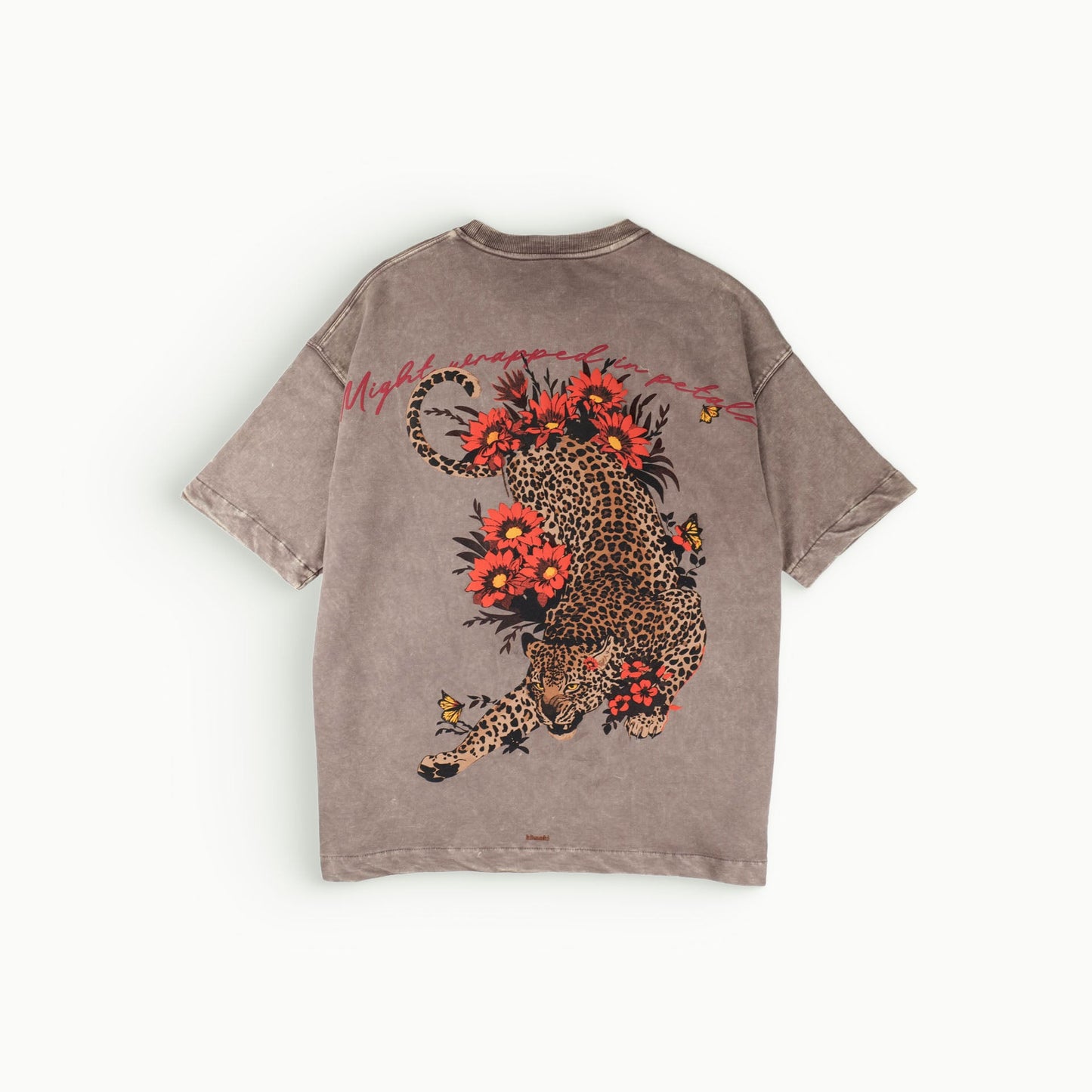 Khaaki Oversized T-shirt Beige Washed - Graceful Might