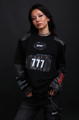 Oversize Black Full Sleeve T-shirt '777'