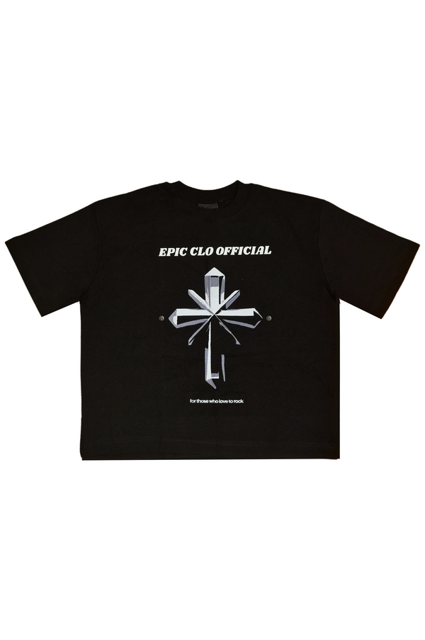 EPIC Oversize Black T-shirt 'Cross' - reference