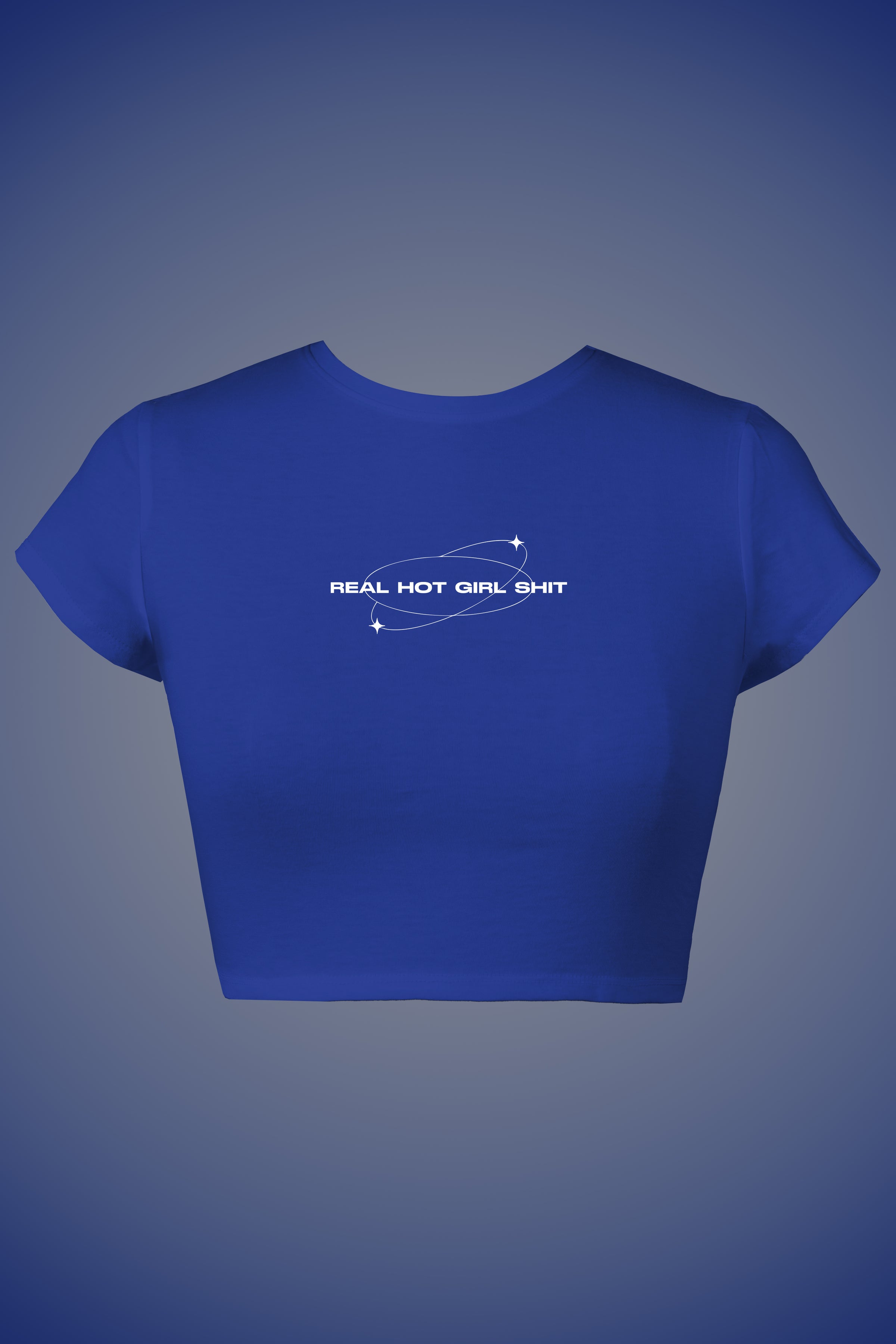 LYVN 'Real Hot Girl Shit' Crop Top - Blue