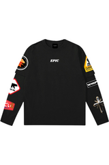 Oversize Black Full Sleeve T-shirt 'Elements'