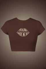 'Trauma' Crop Top - Brown