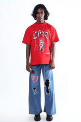 Oversize Red T-shirt 'Vengeance'