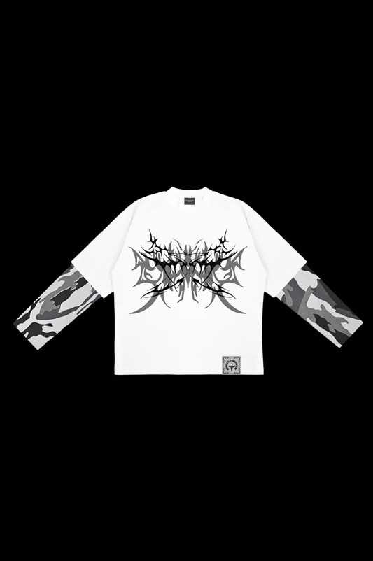 EPIC Oversize White Full Sleeve T-shirt 'Crown'