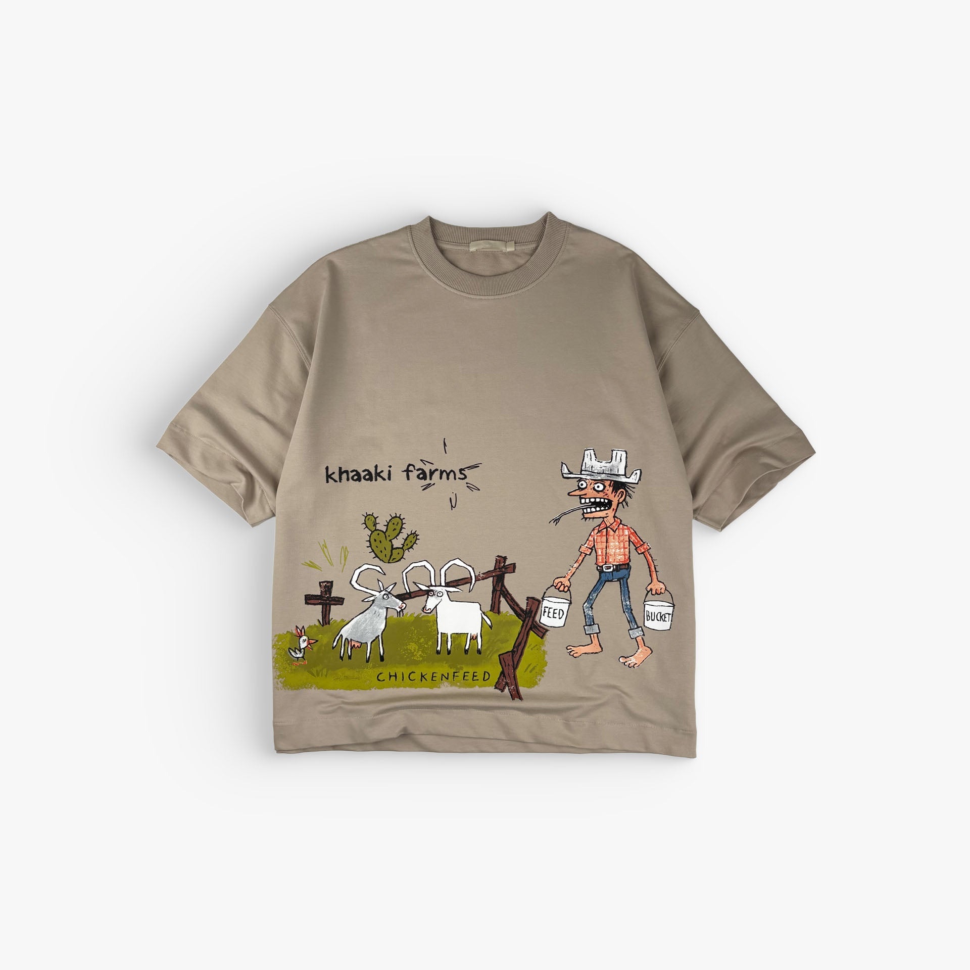 Khaaki Oversized T-shirt Light Grey - Khaaki Farms