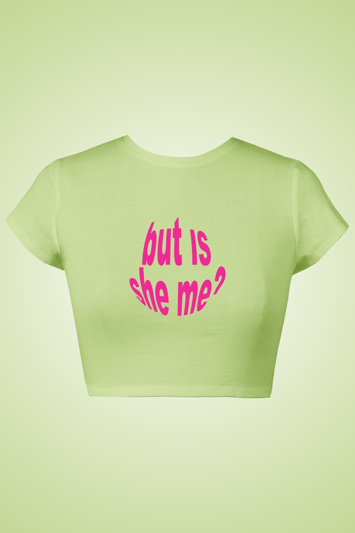 LYVN 'But Is She Me?' Crop Top - Green