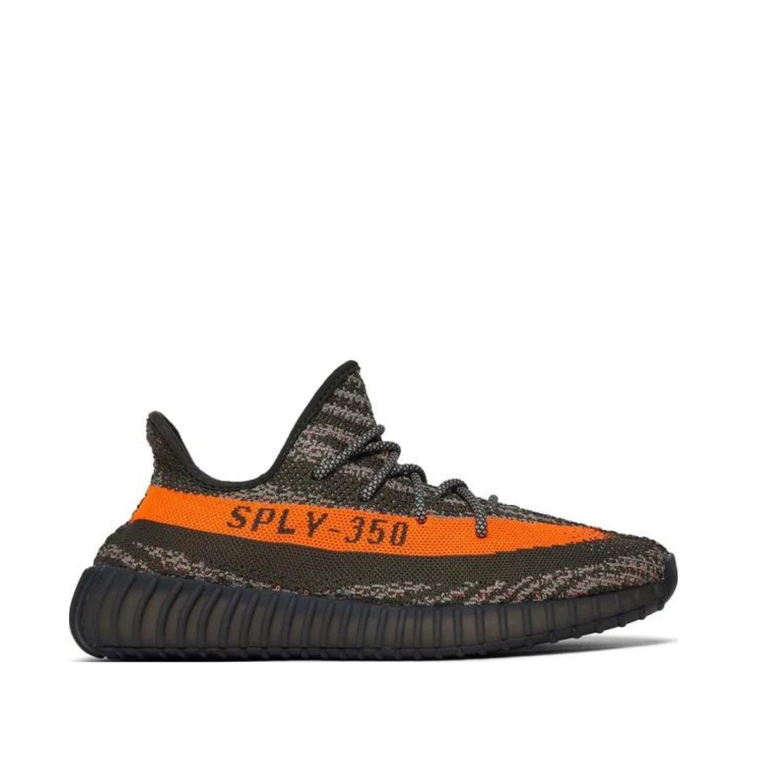 Side view of Adidas Yeezy 350 V2 Carbon Beluga