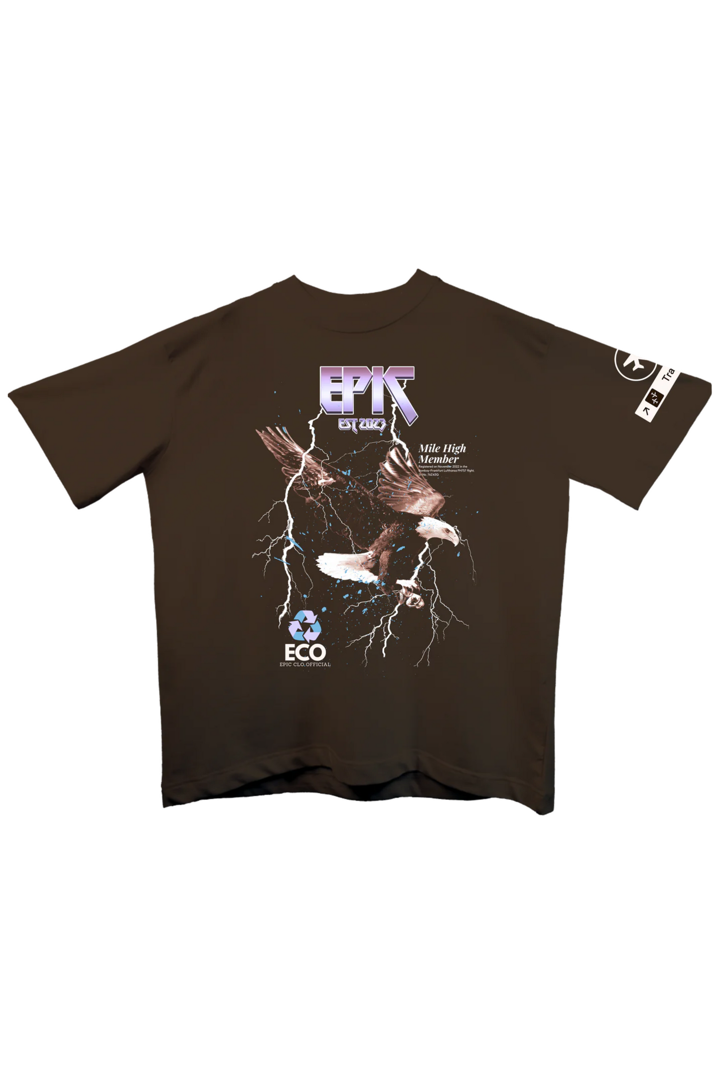 EPIC Oversize Brown T-shirt 'Mile High'