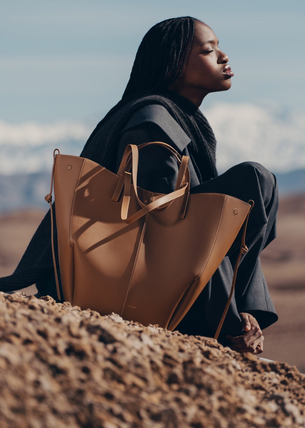 Polene Cyme Tote Bag - Camel