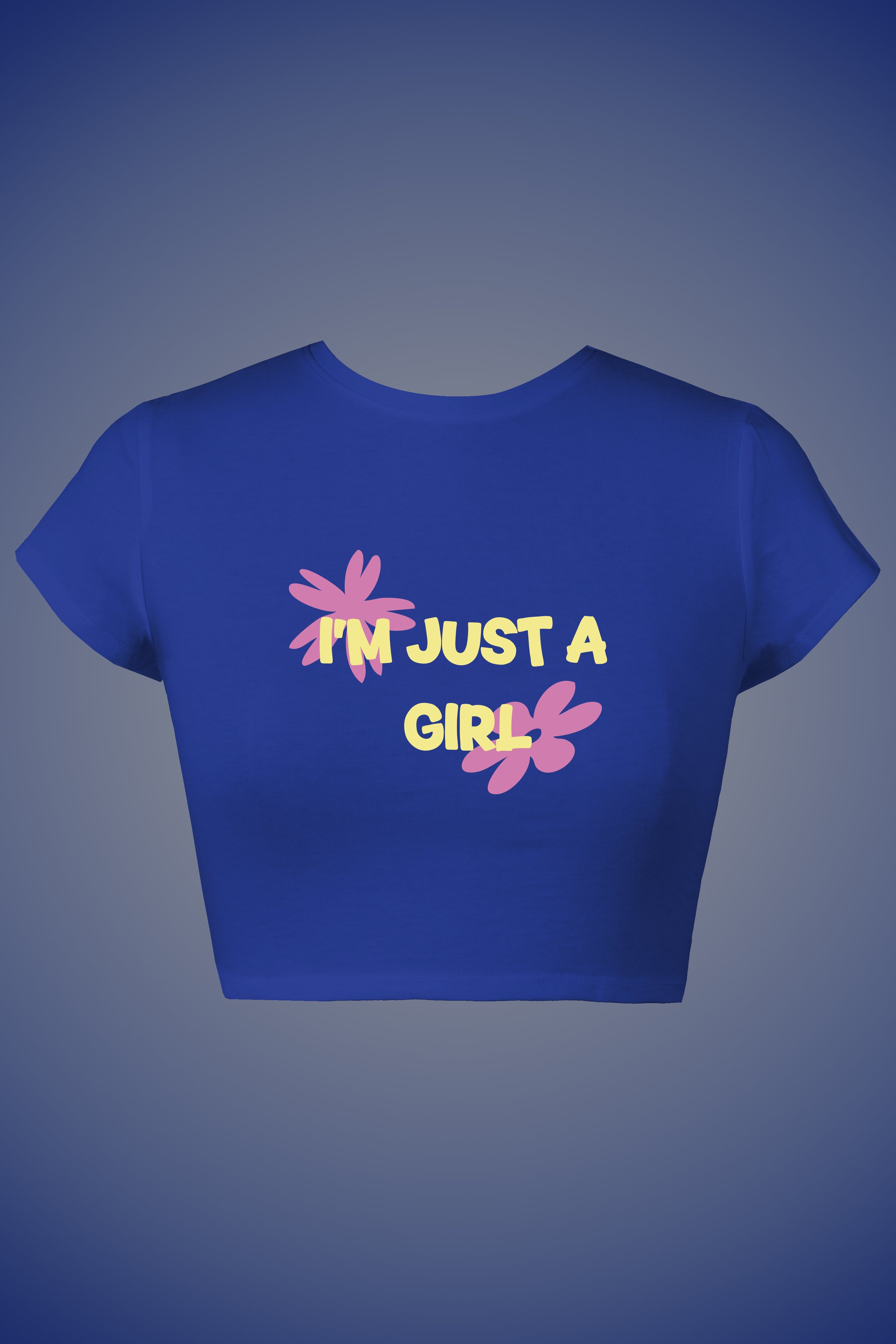 LYVN 'I'm Just A Girl' Crop Top - Blue