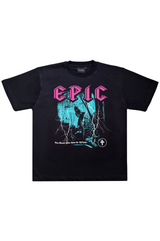Oversize Black T-shirt 'Epitaph'