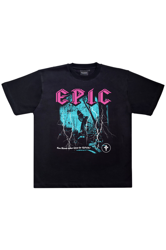 EPIC Oversize Black T-shirt 'Epitaph'