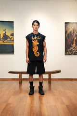 Oversized Black Tank - Sea Reindeer