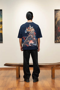 Kathnbenz Oversized Navy Blue T-Shirt - Abyss Finds