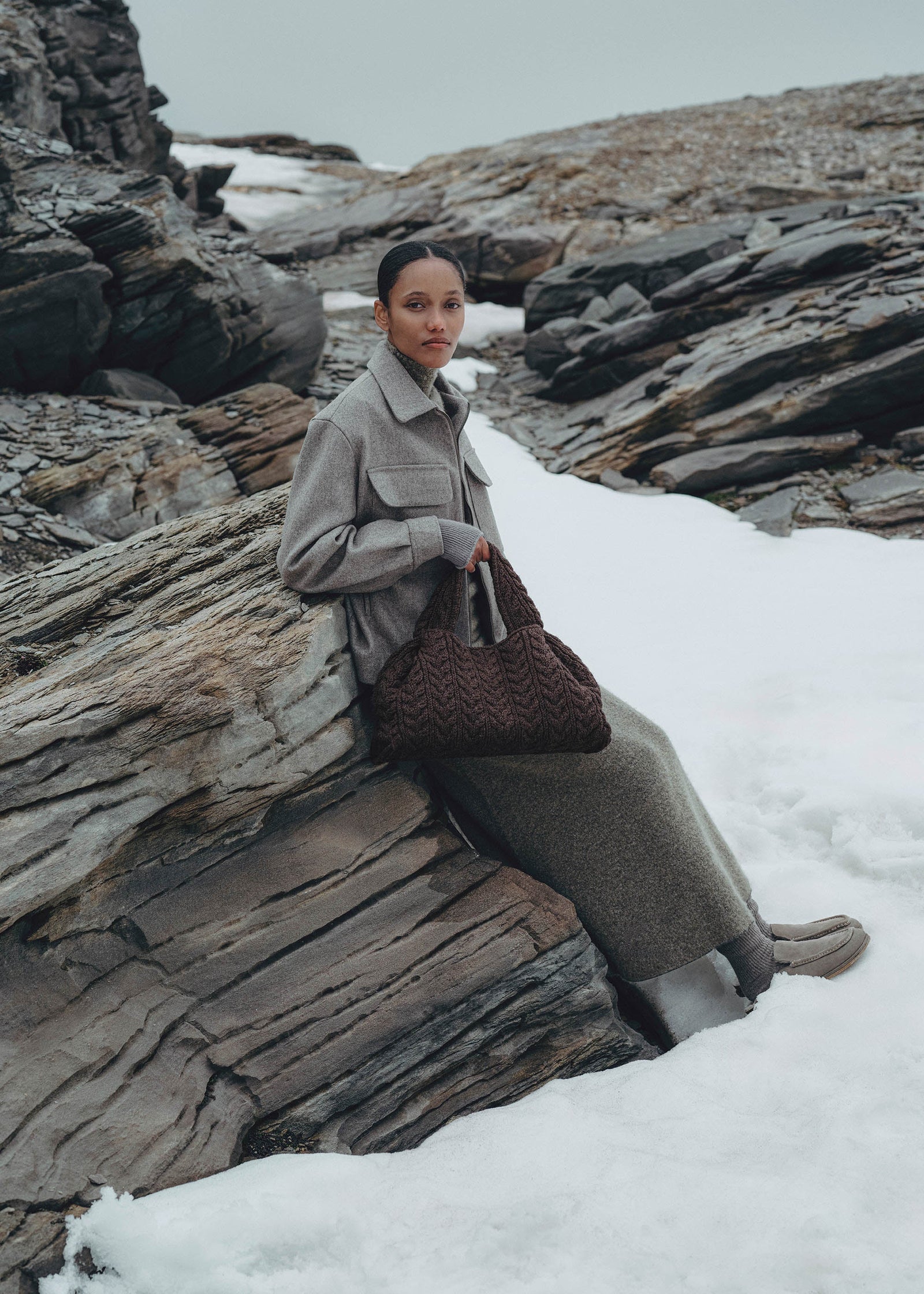 Polene Numero Neuf Large Merino Bag - Ebony