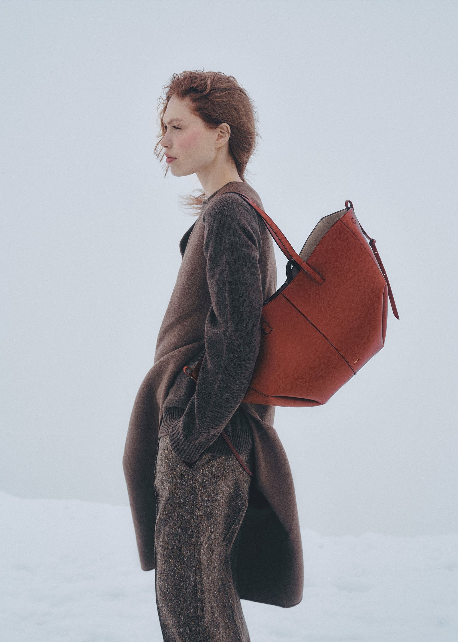 Polene Cyme Edition Textured Bag - Red Clay