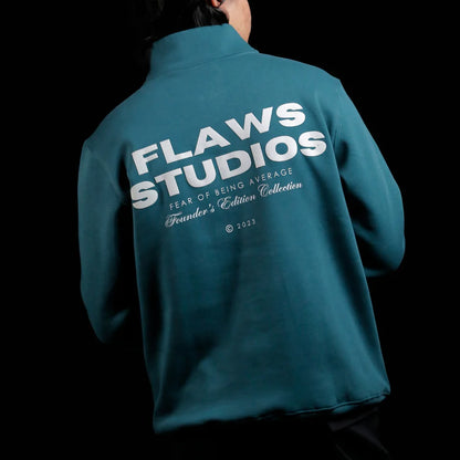 FLAWS STUDIO Zipper Polo-Sea Green