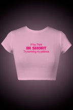 LYVN 'I Ain't Patient' Crop Top - Pink