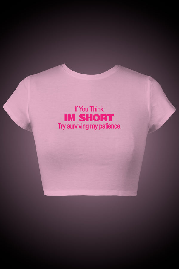 LYVN 'I Ain't Patient' Crop Top - Pink - reference