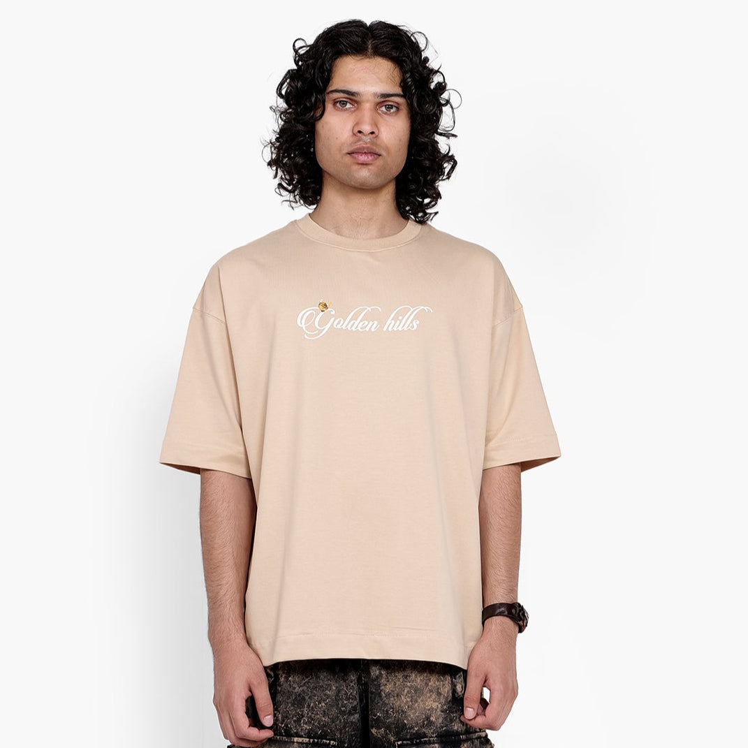 Khaaki Oversized T Shirt - The Serene Stride