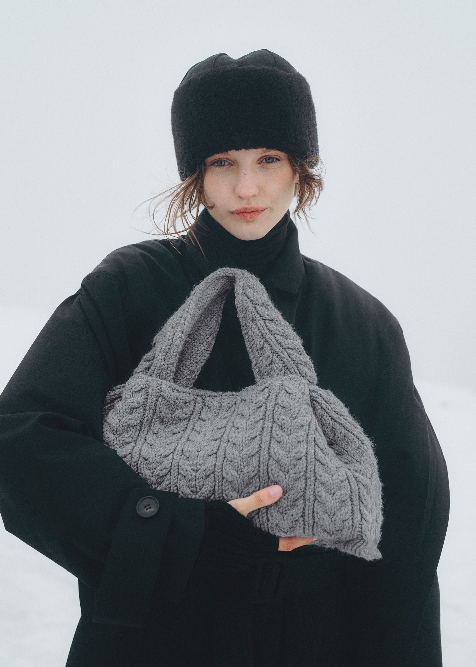 Polene Numero Neuf Large Merino Bag - Stone
