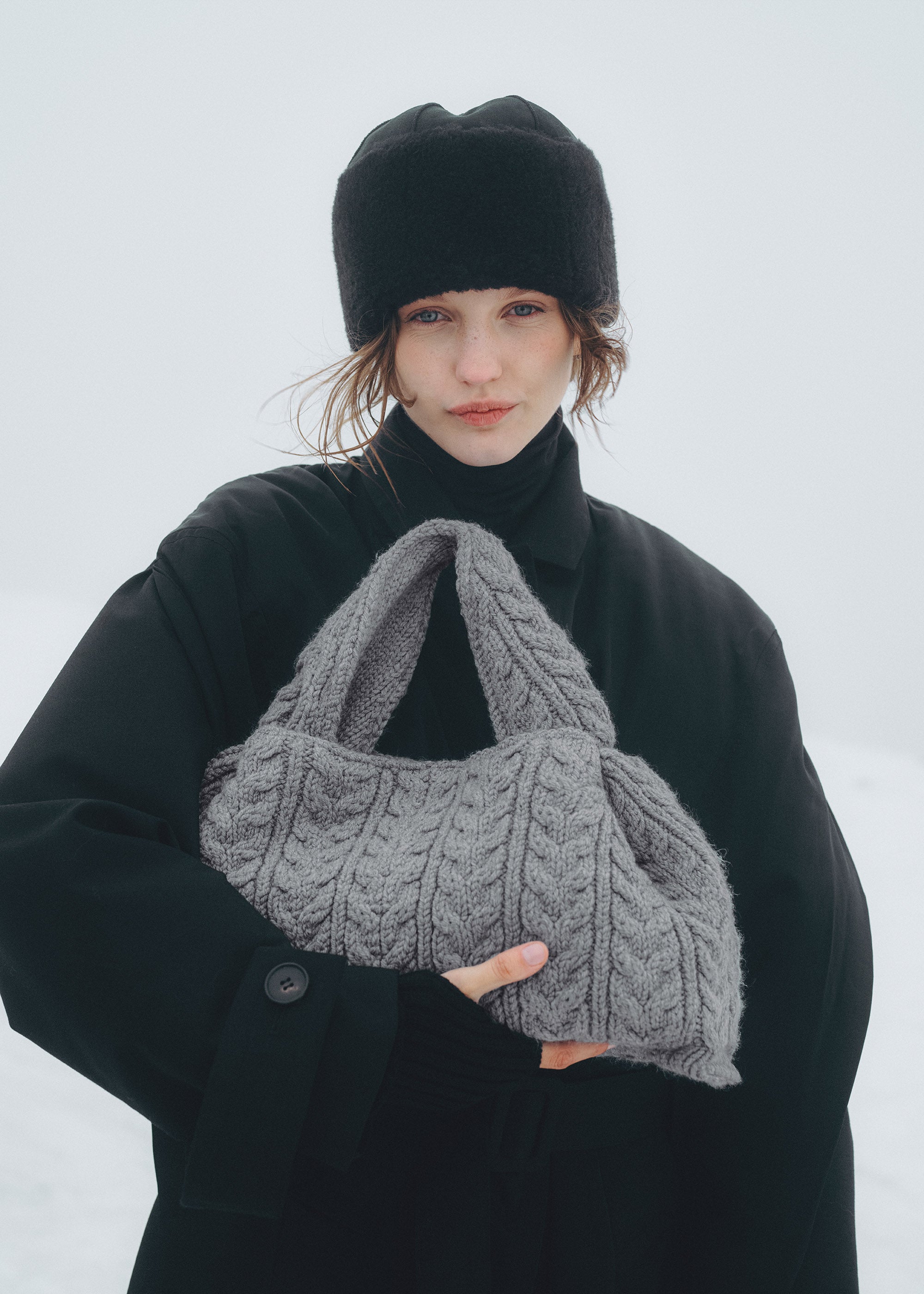 Polene Numero Neuf Large Merino Bag - Stone