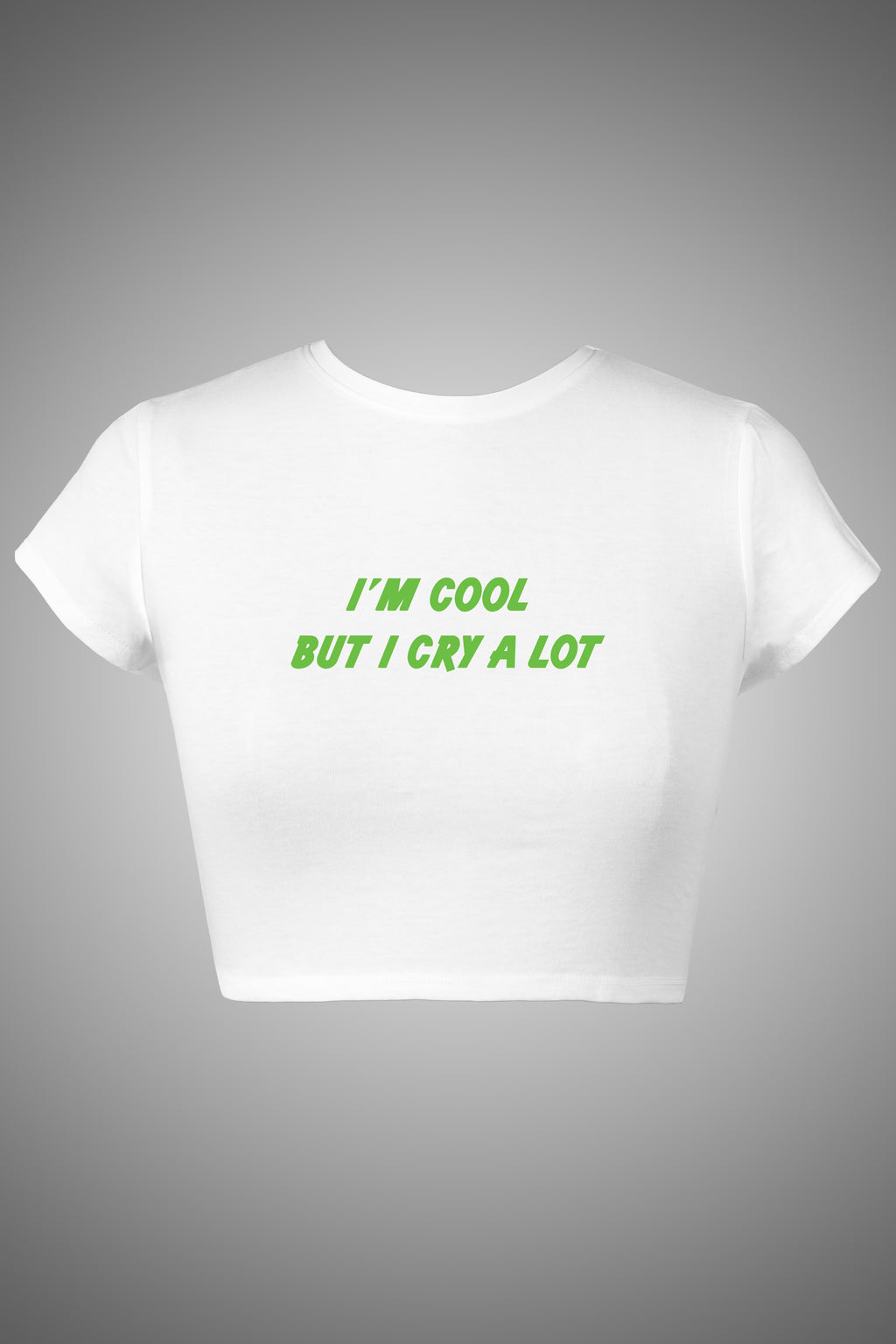 LYVN 'I Cry A Lot' Crop Top - White