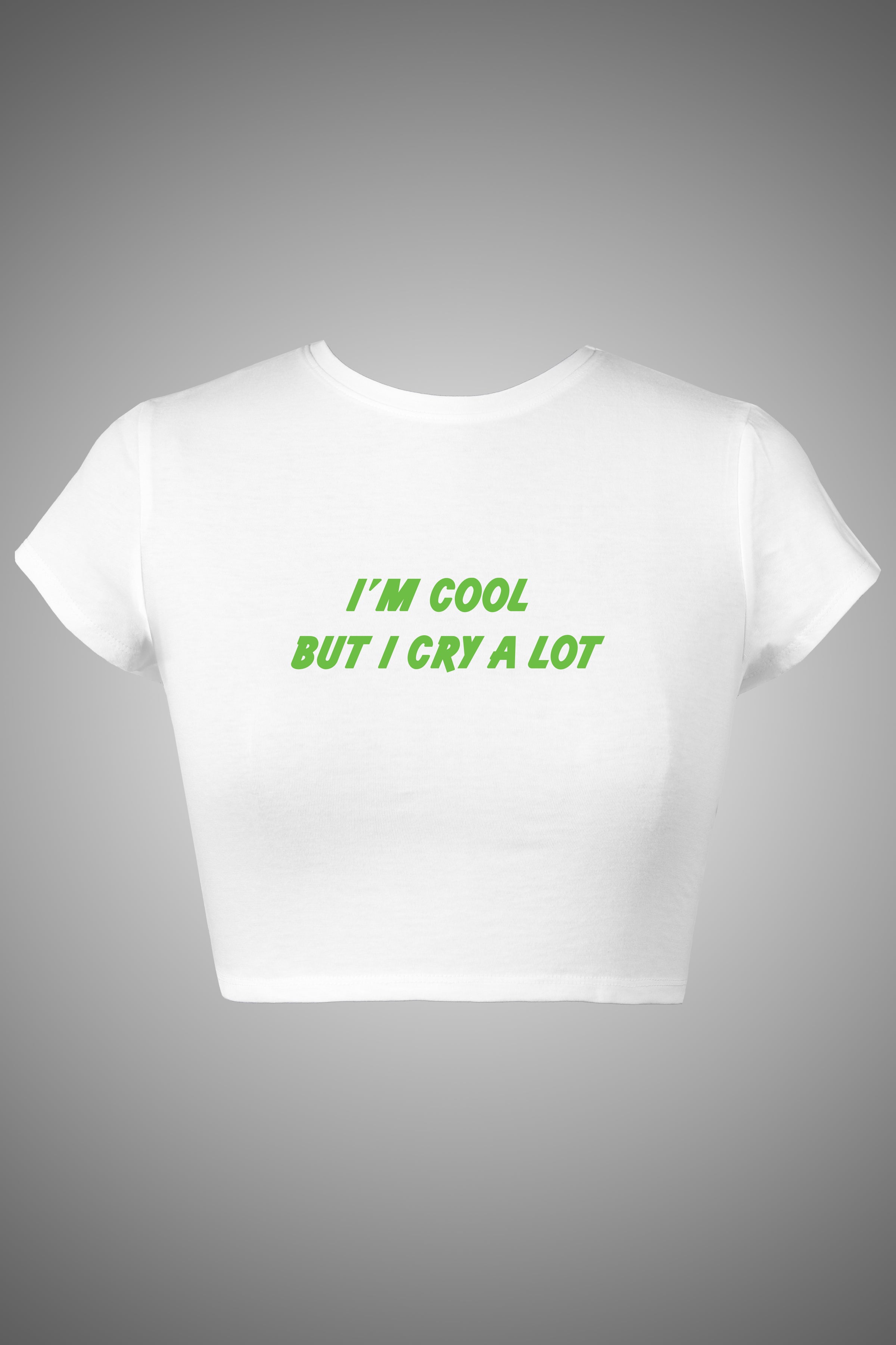 LYVN 'I Cry A Lot' Crop Top - White