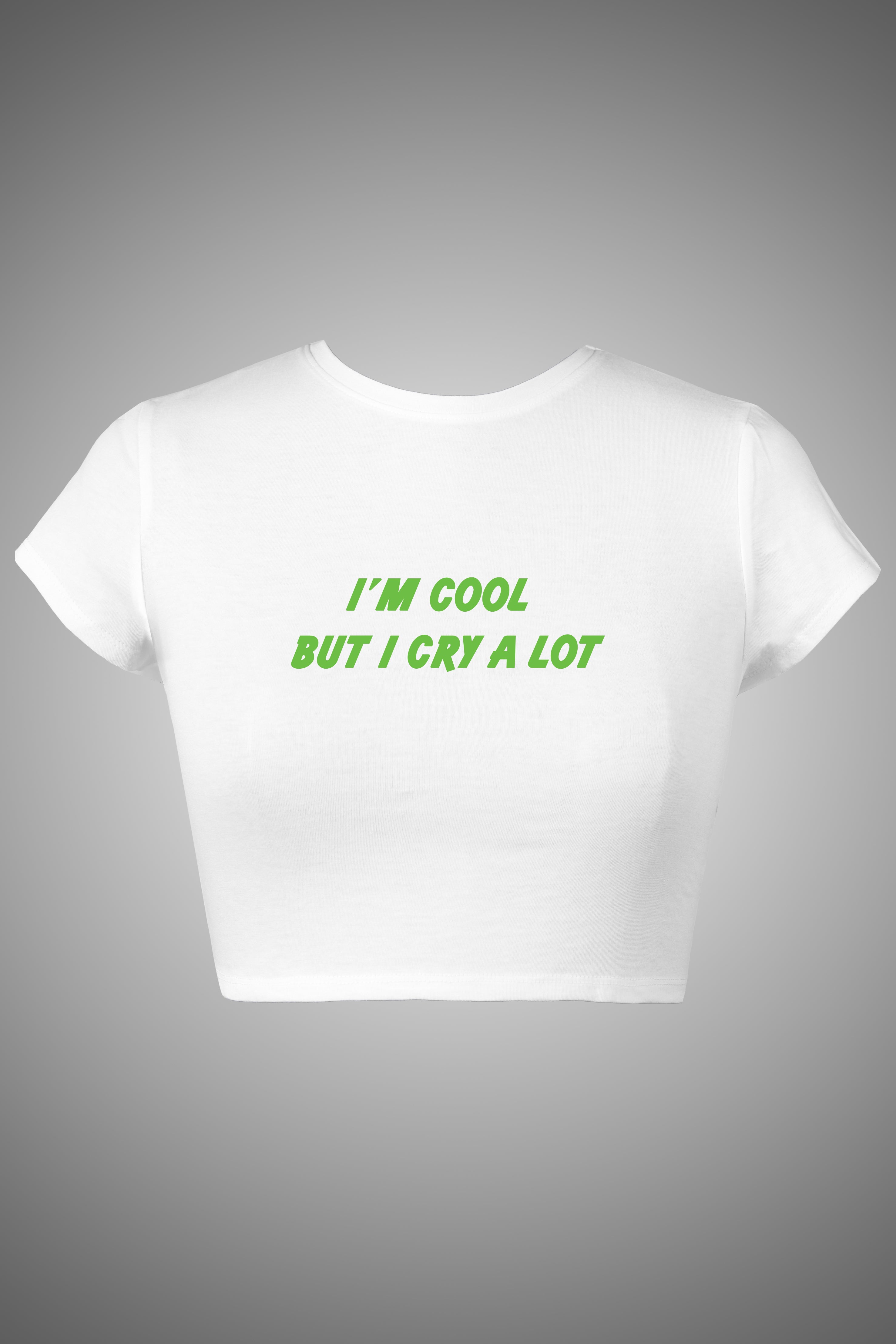 LYVN 'I Cry A Lot' Crop Top - White