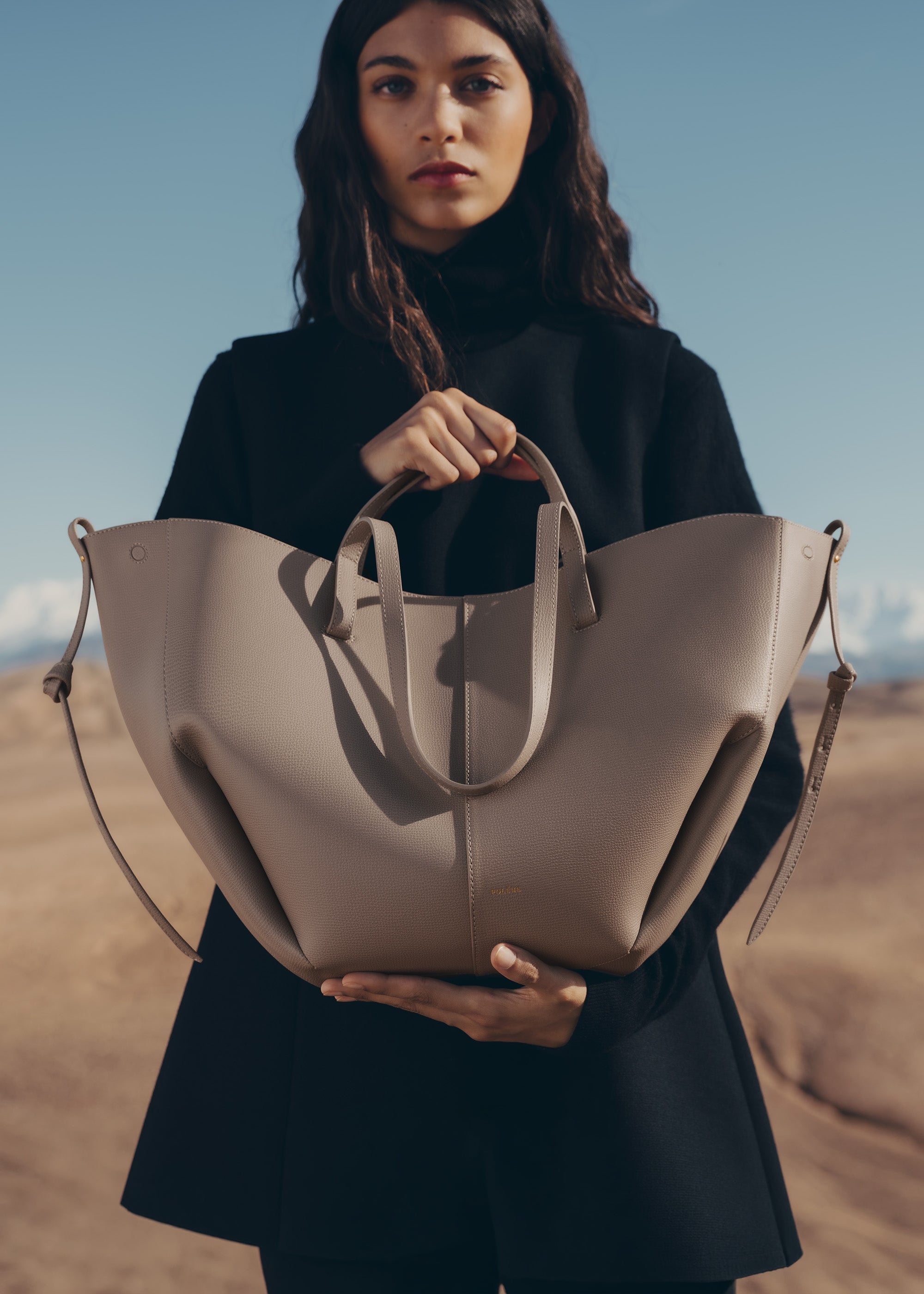 Polene Cyme Edition Textured Bag - Taupe
