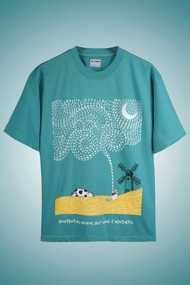 LYVN Oversized T-Shirt Blue - Clouded Mind By Van Gogh