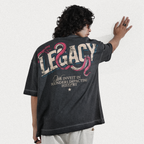 Khaaki Oversized T-Shirt Black Pigment Washed - Legacy