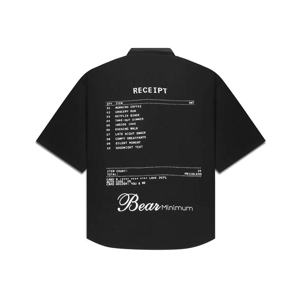 Bear Minimum Oversized Shirt Black - Free Kisses