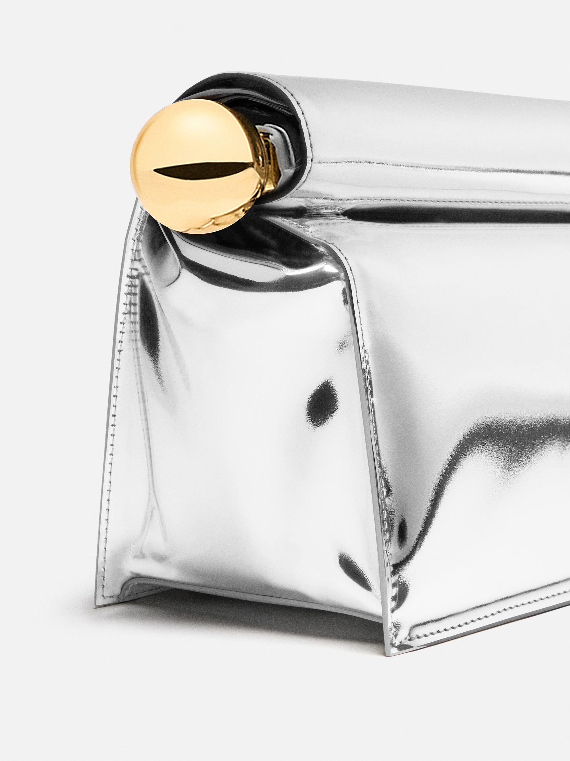 Jacquemus The Rond Carré Clutch Bag - Silver