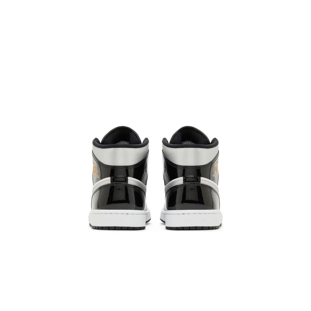 Air Jordan 1 Mid SE Black White Metallic Silver