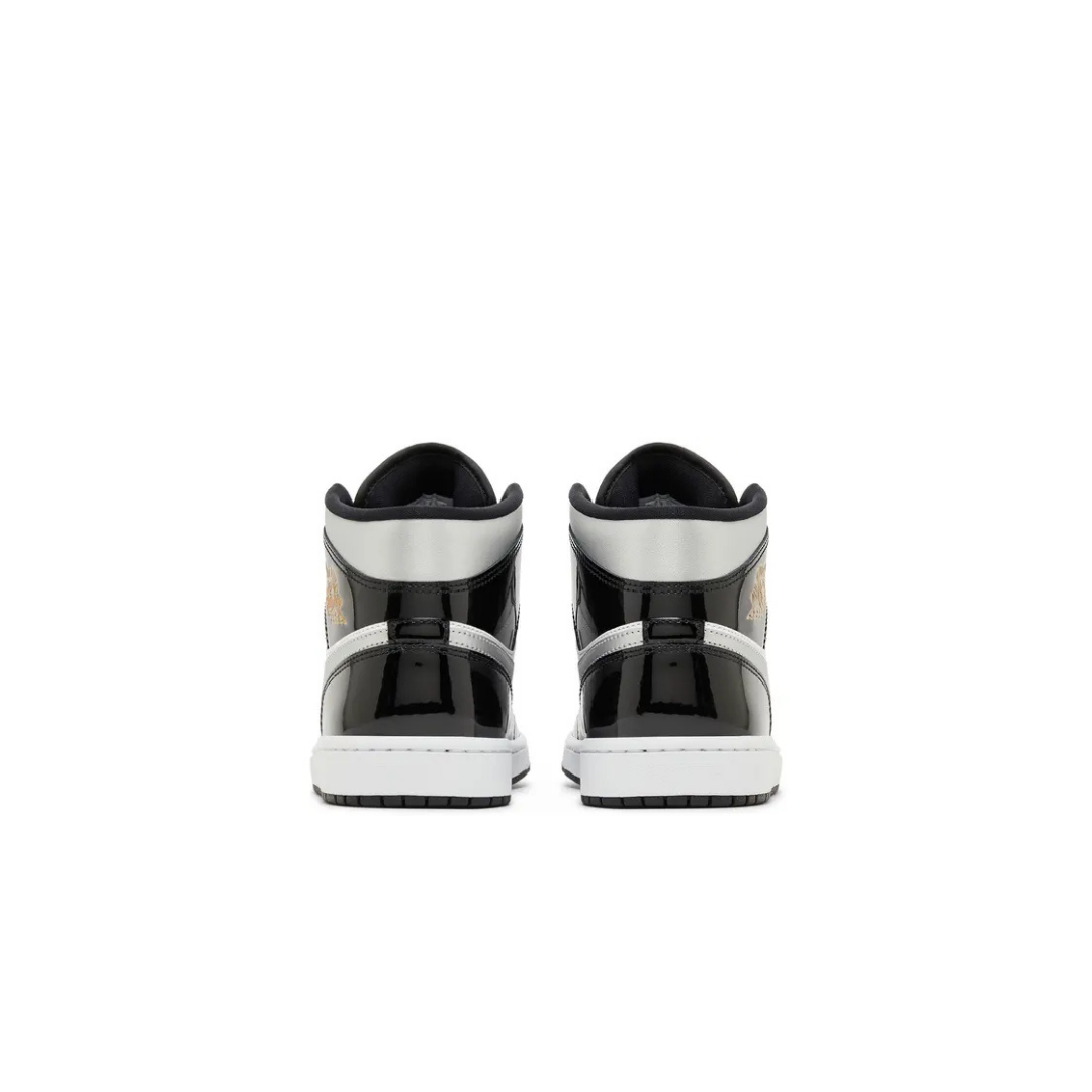 Air Jordan 1 Mid SE Black White Metallic Silver