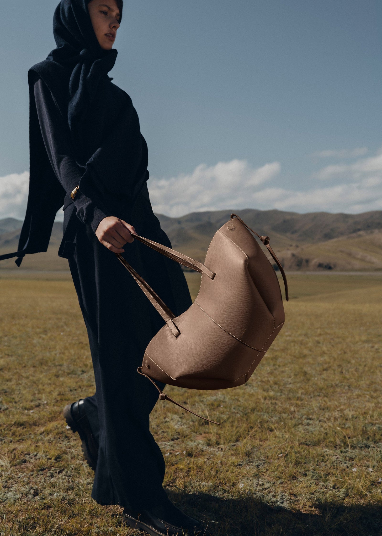 Polene Cyme Mini Edition Textured Bag - Root