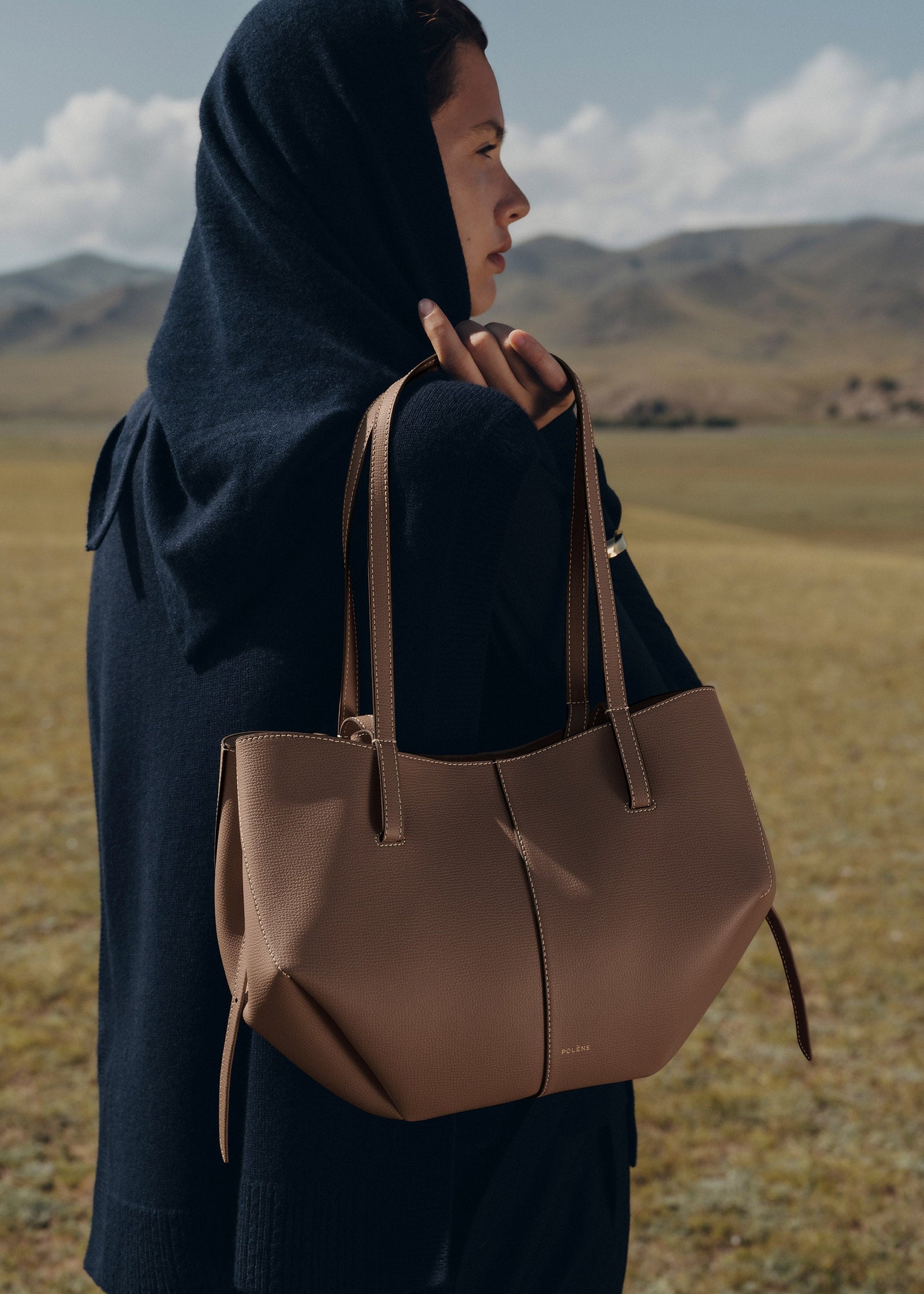 Polene Cyme Mini Edition Textured Bag - Root