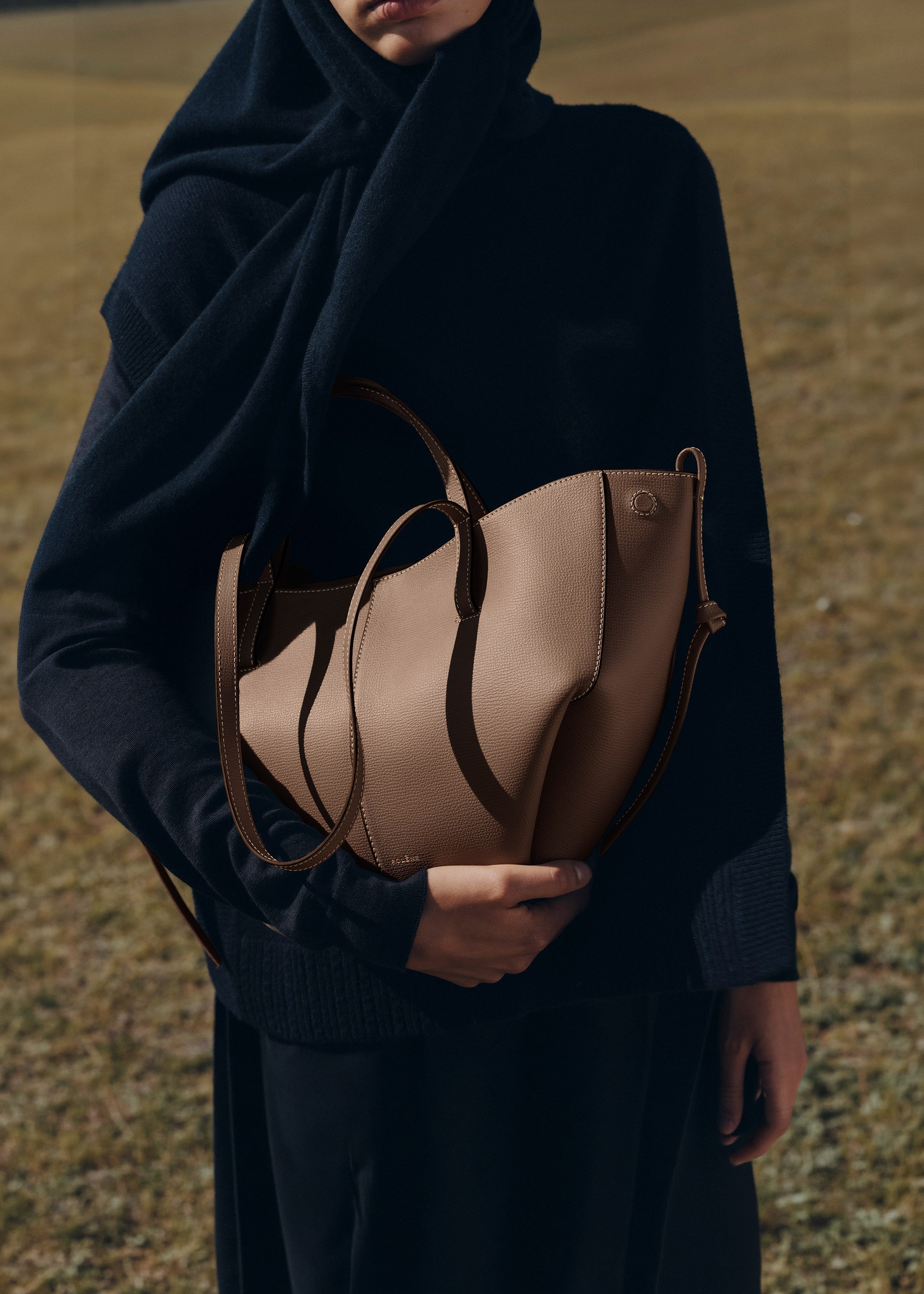 Polene Cyme Mini Edition Textured Bag - Root