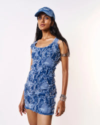 Volfsbane 3D Denim Bodycon Dress