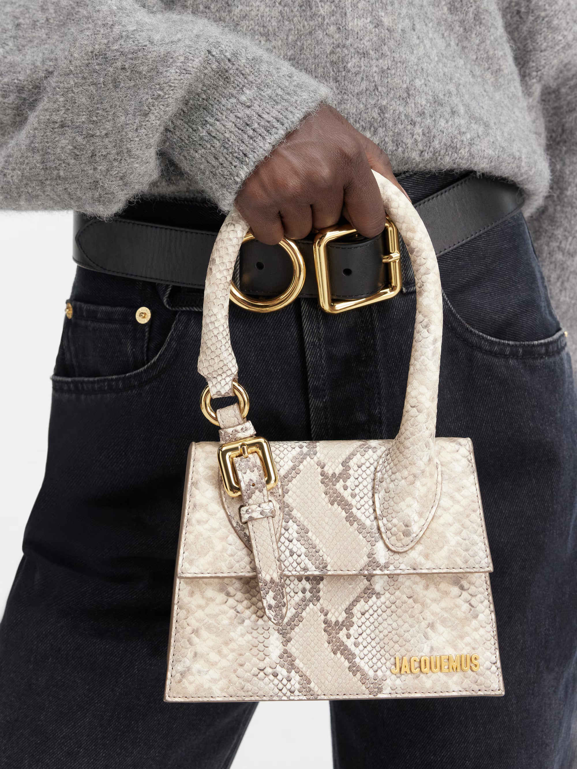 Jacquemus The Medium Chiquito Bag with Buckle - Beige