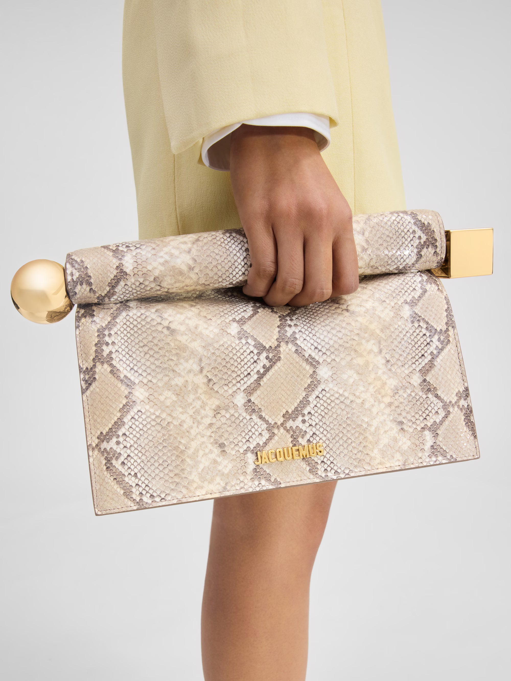 Jacquemus The Rond Carré Clutch Bag - Beige