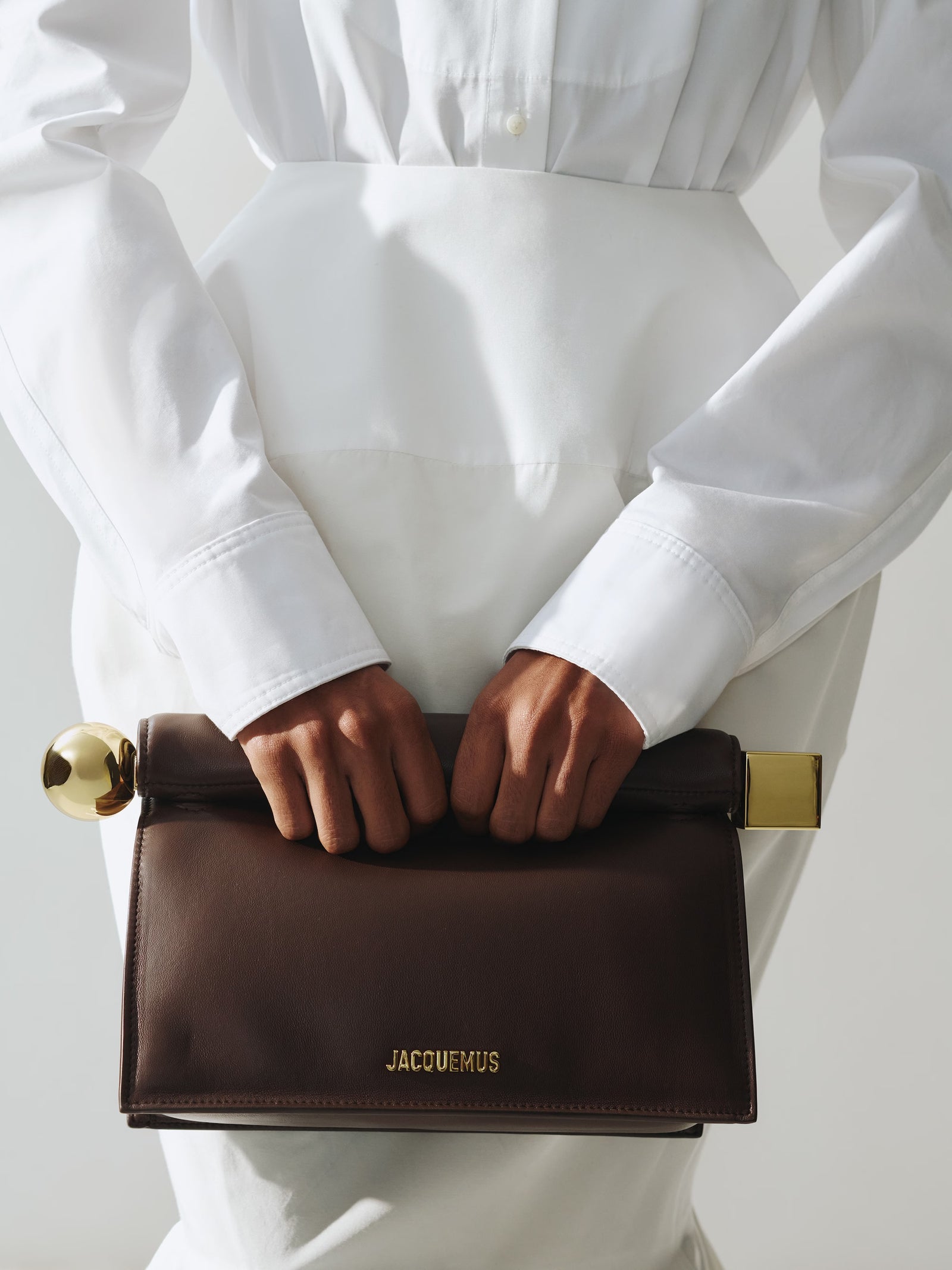 Jacquemus The Rond Carré Clutch Bag - Midnight Brown