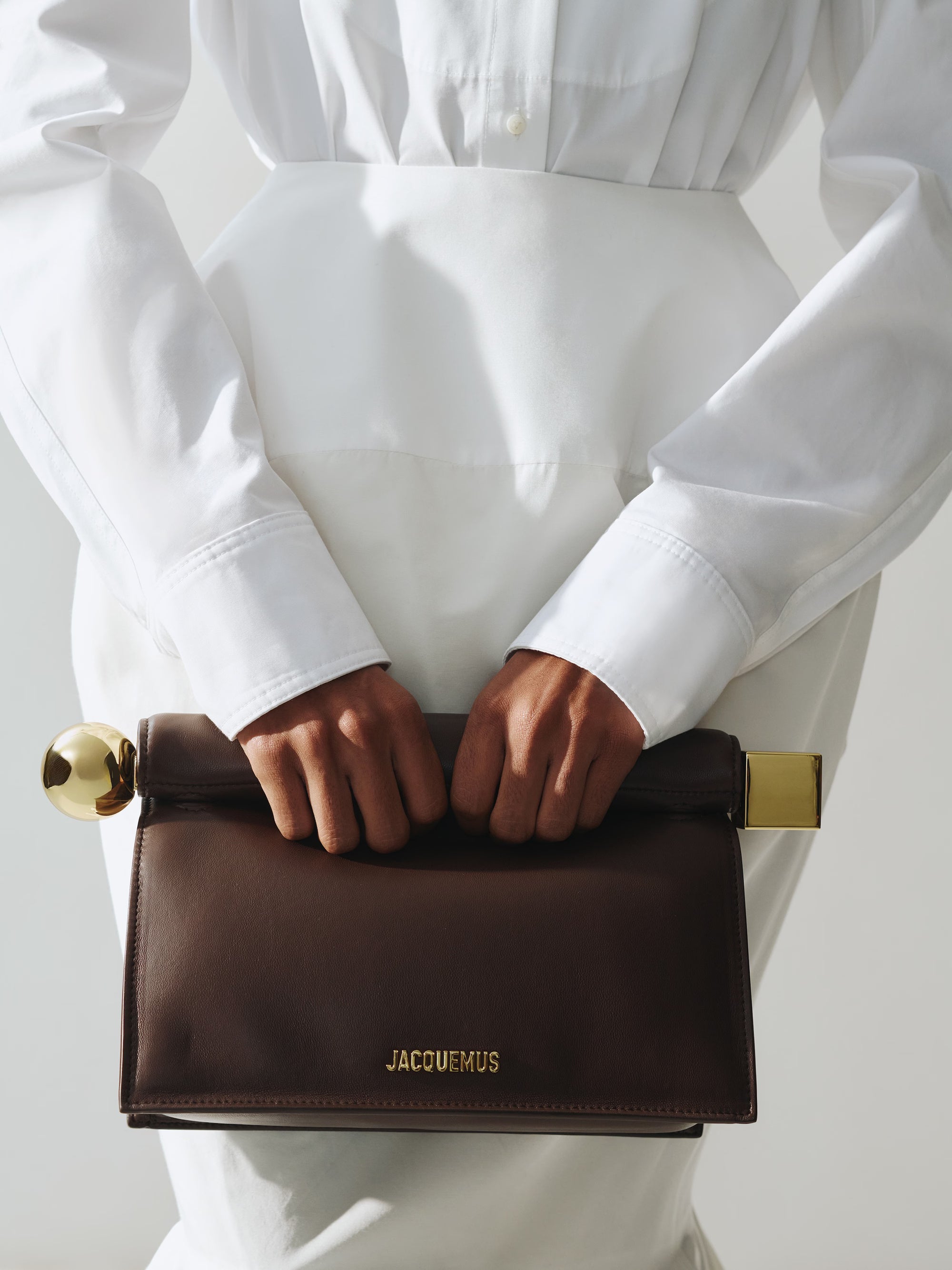 Jacquemus The Rond Carré Clutch Bag - Midnight Brown