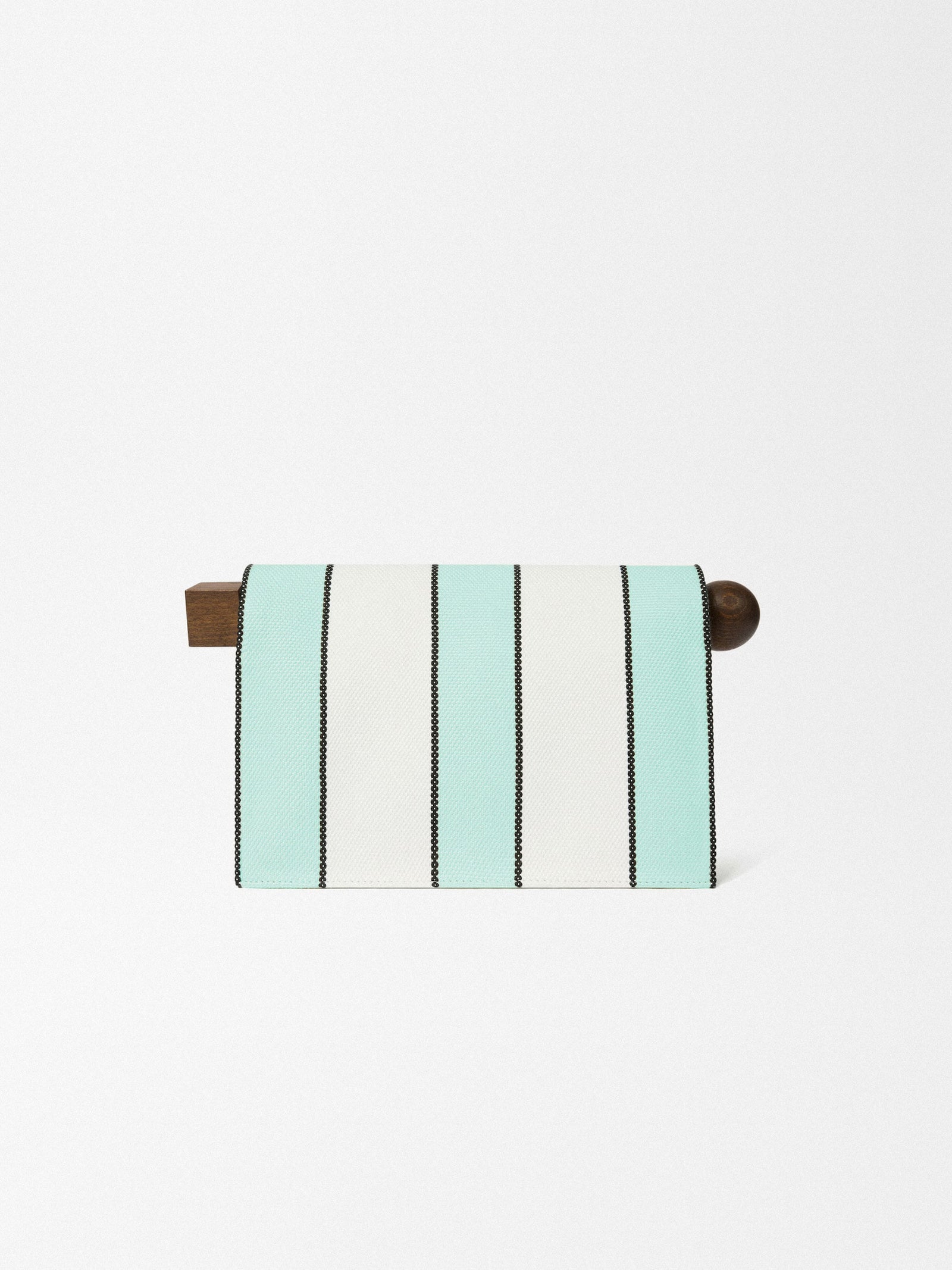 Jacquemus The Rond Carré Clutch Bag - Print Stripes White / Mint