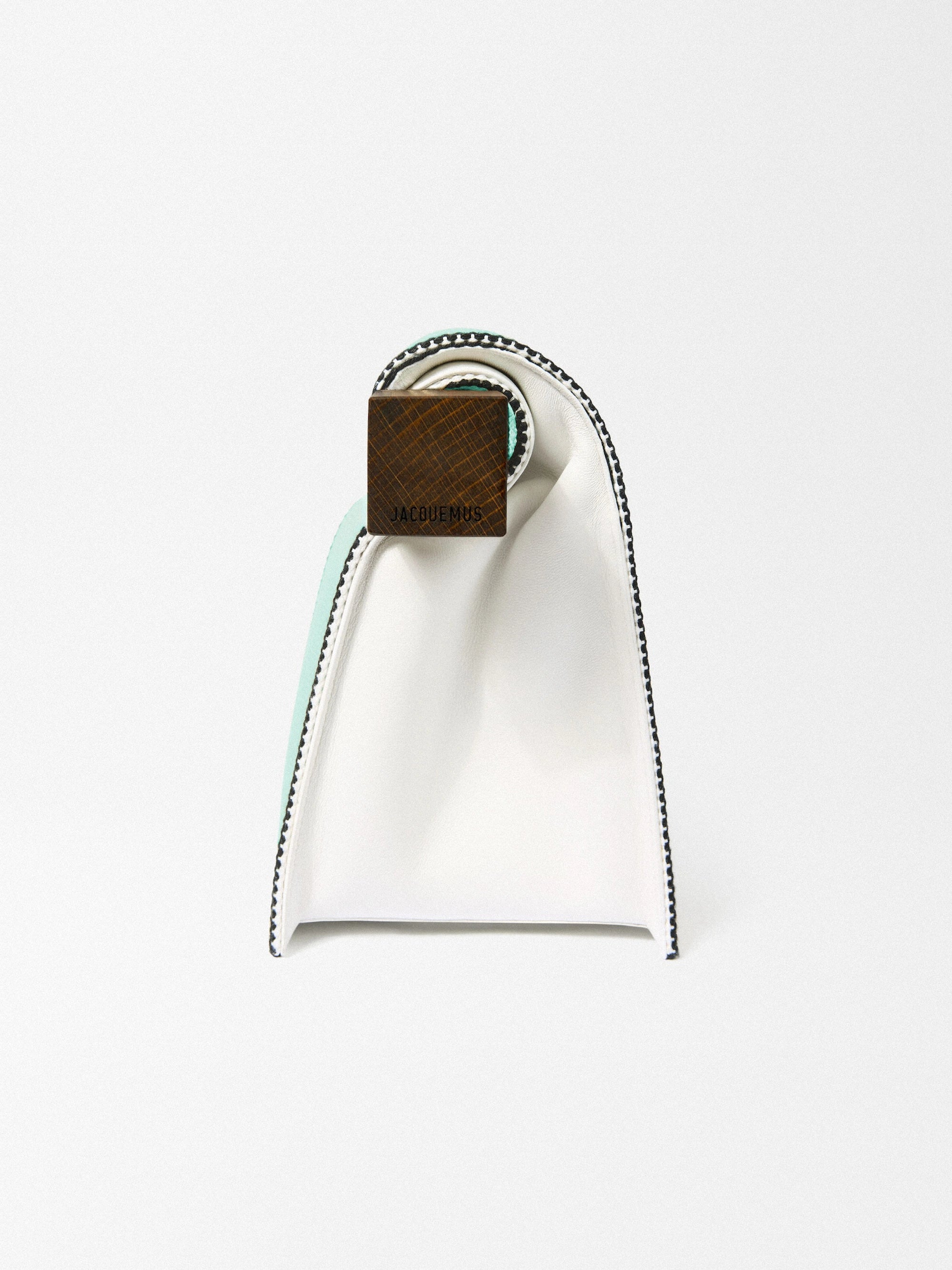 Jacquemus The Rond Carré Clutch Bag - Print Stripes White / Mint